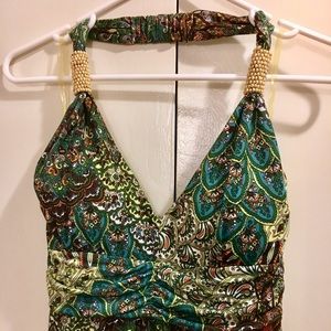 Claudia Richard Paisley Halter Dress